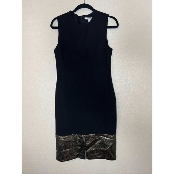 Diane Von Furstenberg Dresses & Skirts - Diane von Furstenberg black and gold dress - size 6